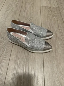 Miu Miu Damen-Sneaker Glitzer flache Zehenkappe US 7,5 - Bild 1 von 6