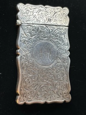 Antiguo estuche de tarjetas de visita de plata de ley 1902 44 g Walker & Hall Sheffield Foto 1 de 4