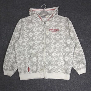 Y2K Pepe Jeans London Mens L Full Zip Hoodie Sweatshirt Patterned Baggy Hip Hop - Picture 1 of 8