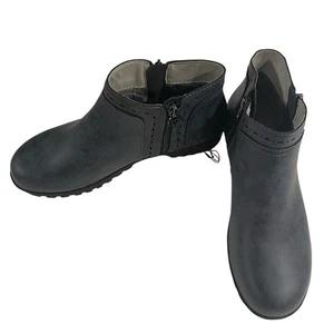 JSport Jenna Ankle Boots Women 9M Double Side Zip Blue Black Memory Foam - Picture 1 of 14