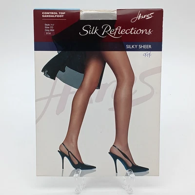 Sandalia Hanes Silk Reflections Control Top 717 CD Gris Niebla Sedosa Transparente Nueva Foto 1 de 4