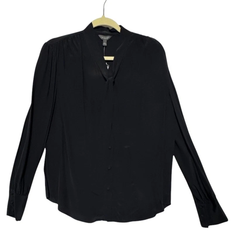 Blusa The Limited com botões preta tamanho grande - Imagem 1 de 4