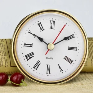 Roman Number Insert Round Clock Gold Clock Insert Movement Wall Clock - Picture 1 of 8