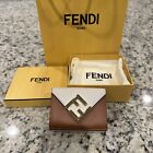 Authentic Fendi FF Diamonds Micro Trifold Wallet New