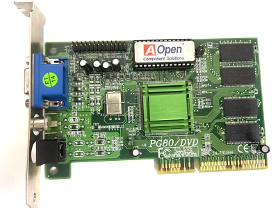 VINTAGE AOPEN PG80/DVD SIS 6326 8 MB AGP VGA CARD 91.AC821.007 SVID COMP MXB140 - Image 1 of 3