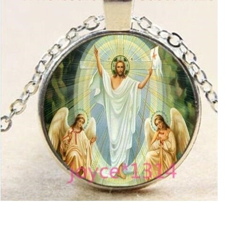 DIOR CRISTIANO GESÙ SANTO SACRO BIBLICO RELIGIOSO ciondolo argento 20" collana donna