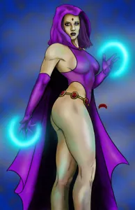 Raven Teen Titans DC comic art hot magic muscle 11x17 pinup print Dan DeMille - Picture 1 of 1