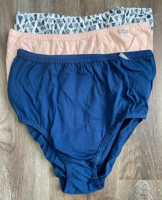 JOCKEY Elance Woman's 3 Pair of Briefs Underwear Panties~Size 8~Blue/Pink/White - Image 1 of 4