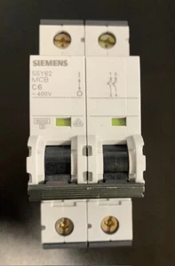Siemens Leitungsschutzschalter 5SY6206-7BB 400V 6KA, 2-polig - Bild 1 von 2