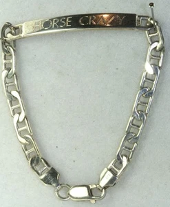 BRACCIALE VINTAGE ANNI 80 ITALIA ARGENTO STERLING ITALIANO CAVALLO PAZZO ID - Foto 1 di 3