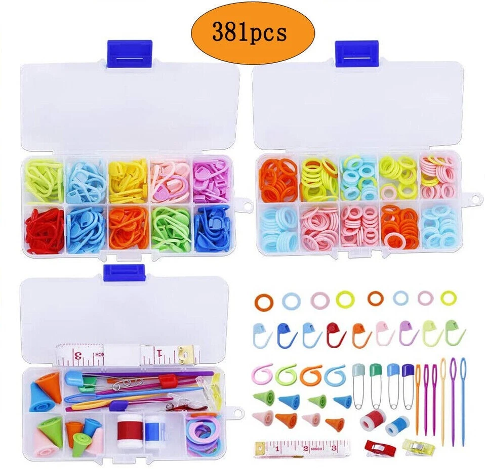 180 PCS Knitting Stitch Markers Rings, 180 PCS Locking Stitch Needle, Tool Kit - Image 1 of 4