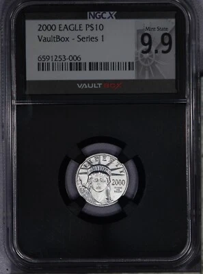 2000 Platinum Eagle P$10 Vaultbox Vault Box Series 1 NGC X 9.9 MS69 - Image 1 of 2