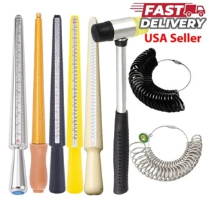Metal Ring Sizer Gauge Mandrel Finger Measure Stick Standard Tool Sliver A7 - Picture 1 of 41
