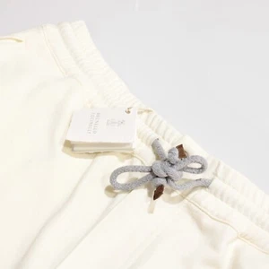 Brunello Cucinelli NWT Joggers Size XXL US Solid Ivory 100% Cotton - Picture 1 of 12