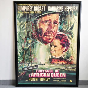 ORIGINAL VINTAGE POSTER 120x160cm THE ODYSSEY OF THE AFRICAN QUEEN HUMPHREY BOGART - Picture 1 of 21