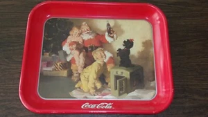 Vintage 1986 The Coca-Cola Company Tray Coke Soda Christmas Decorative Metal  - Picture 1 of 5