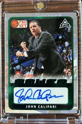 2022 Leaf Pro Set John Calipari Rookie Auto Green Kentucky Coach HOF /50 💎🔥 - Image 1 of 3