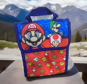 Nintendo Super Mario Bros Soft Sided Lunch Bag Box Insulated Handle 9" × 7" x 4" - Picture 1 of 6