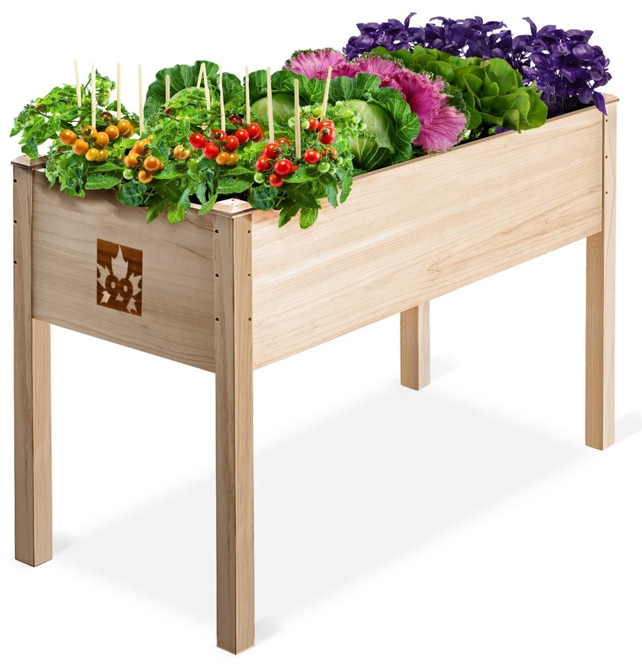 Raised Garden Bed - Elevated Wood Planter Box with Bed Liner - Image 1 of 4