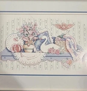 Dimensions Karen Avery Sweet Memories Country Duck Floral Cross Stitch Chart VTG - Picture 1 of 5