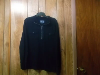 Pre-Owned Mens Converse One Star 1/2 Zip Long Sleeve Shirt/Top-Sz M-Dark Blue - Photo 1/4