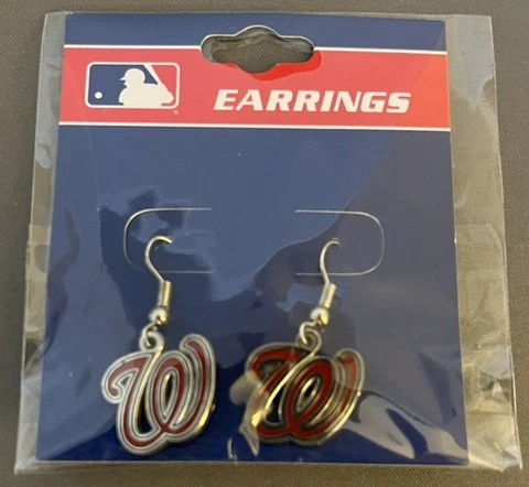 Washington Nationals MLB Red Logo Dangle Earrings NIP Cover