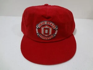 Vintage NCAA Ohio State Buckeyes Corduroy Snapback Hat 80s University Square USA - Picture 1 of 5
