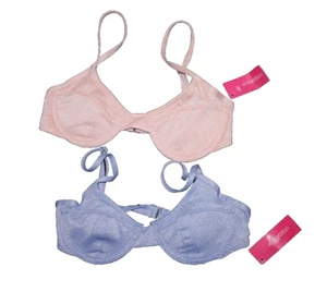 XHILARATION lot of 2 Underwire Padded Bras Size XS 00 Pink Purple Metallic NEW - Picture 1 of 2
