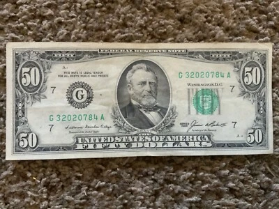 1985 $50 Federal Reserve Note #G 32020784 A - Image 1 of 2