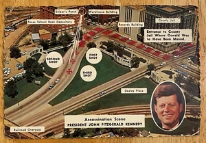"Postal de colección del asesinato de Kennedy en Dallas ruta de conducción 4"" X 6" - Imagen 1 de 1