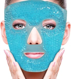 Cold Face Eye Mask Ice Pack Reduce Face Puff Dark Circles Gel Beads Hot Heat ... - Picture 1 of 9
