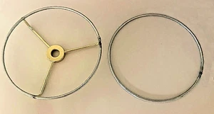 LAMP SHADE TOP AND BOTTOM WIRE DIY 5" DIAMETER RINGS - BRASS PLATED TOP SPIDER - Picture 1 of 1