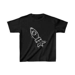 "Just rocket themed black children's t-shirt." (Benguva Kids) - Picture 1 of 3