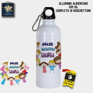 BORRACCIA MAESTRA 500 ML SCUOLA PERSONALIZZATA CON NOME REGALO FINE ANNO NATALE - Foto 1 di 1