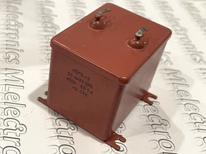 1x 20uF 400V MBGO-2 МБГО-2 URSR Papel Militar en ACEITE PIO Condensadores de Audio Nuevo de Lote Antiguo - Imagen 1 de 5