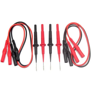 2 X Aidetek Sharp hard Needle Tipped Tip Multimeter Probes Test Leads 4 Fluke - Picture 1 of 12