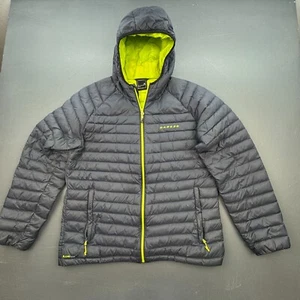 Dare 2b Puffer Jacket Men’s XL Hooded Full Zip ILUS Down Gray Neon Green Outdoor - Picture 1 of 12