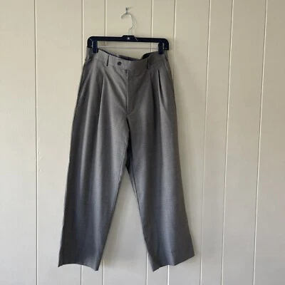 Pantalones plisados Aldo Ferrari para hombre 100 % lana Roma Italia talla S34 Foto 1 de 4