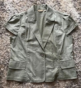 Motto Your Style Mantra Short Sleeve Blazer Sz XL Green - Picture 1 of 5