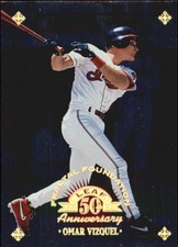 1998 Leaf Fractal Foundations Baseball Card #110 Omar Vizquel