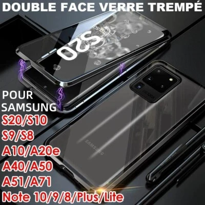Coque Magnétique Verre Trempé Avant+Arrière pour Samsung A51/71/S20/S8 9 Note 10