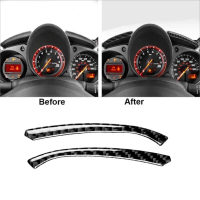 Cubierta de panel de instrumentos interior de fibra de carbono 2 piezas para Nissan 370Z 2009-2019 Foto 1 de 4