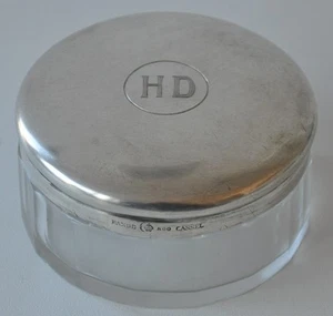 RANGE Deckeldose aus facettiertem Glas mit Silberdeckel 800er Silber HD - Bild 1 von 8