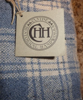 Hand Woven Castine Handworks Homespun Linen Cotton Fabric Plaid 16.6” x 8.5 YDS - Image 1 of 4