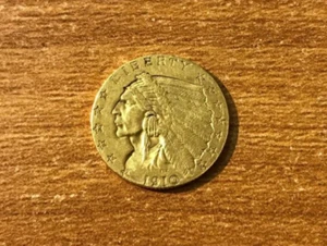 1910 $2.50 Indian Gold Quarter Eagle - Picture 1 of 2