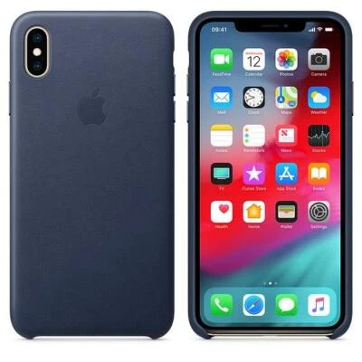 Originale/Ufficiale Apple IPHONE XS Max Pelle Custodia - Mezzanotte Blu - Nuovo - Immagine 1 di 4