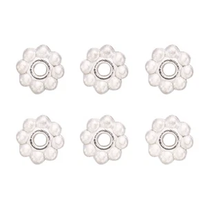 300PCS Flower Alloy Spacer Beads Silver Color Plated Daisy Metal Spacers 5x1.5mm - Picture 1 of 5