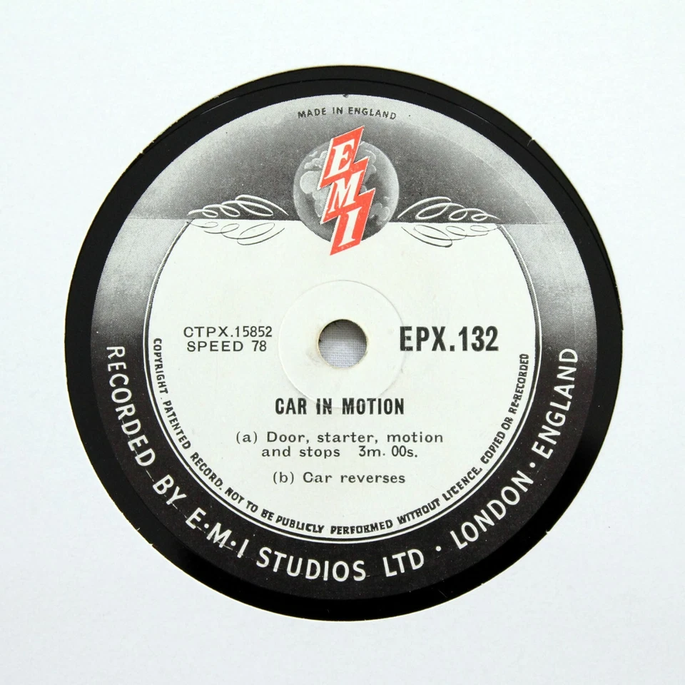 EMI SOUND EFFECTS LIBRARY "Car In Motion" (E+) 12" EPX-132 [78 RPM] - Image 1 of 1