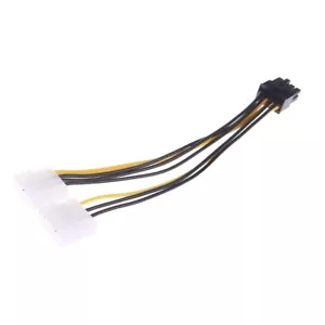 2 x 4-Pin Molex LP4 to 8-Pin PCI for Express Video Card ATX PSU Power Adapter - Picture 1 of 8