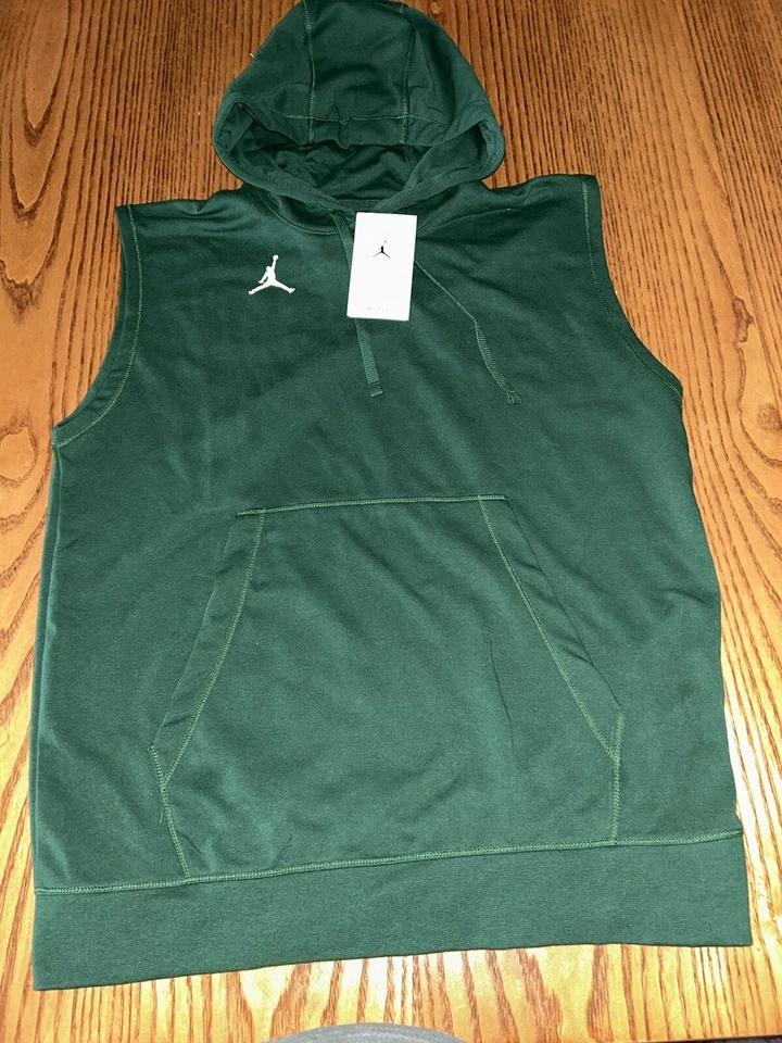Nike Jordan Dri-FIT Fleece Sleeveless Hoodie "Green" DQ7946-315 Men's Size M